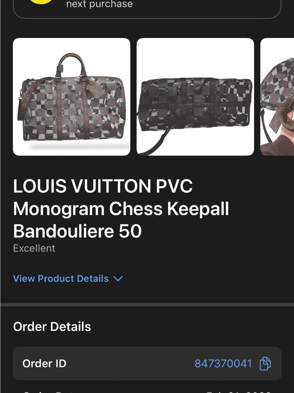 Louis Vuitton Brown and Beige Monogram Chess Keepall Bandouliere 50